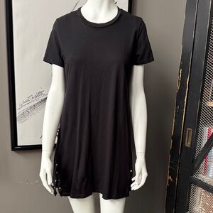 Michael Lauren black dress with button slits